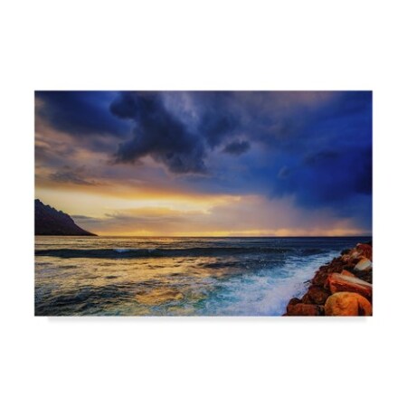 Trademark Fine Art Pixie Pics 'White Waves Under Clouds' Canvas Art, 22x32 ALI44305-C2232GG
